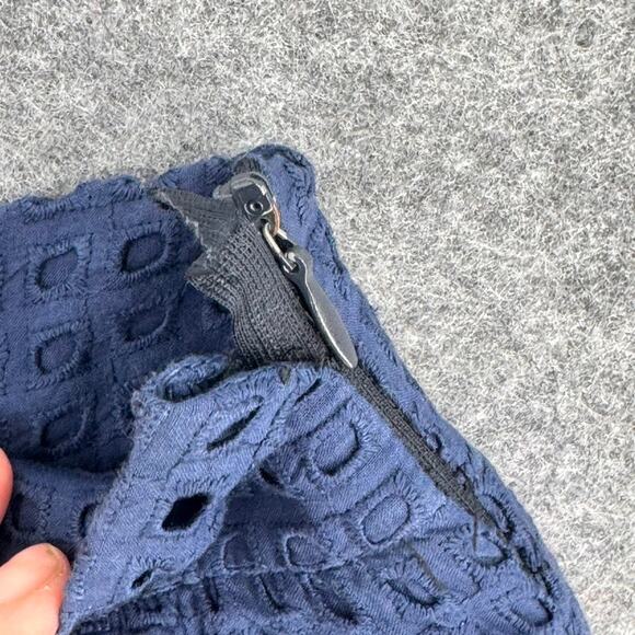 KAOS Pants Blue Size 8 IT 44 Blue Eyelet Side Zip Pants - Picture 4 of 7